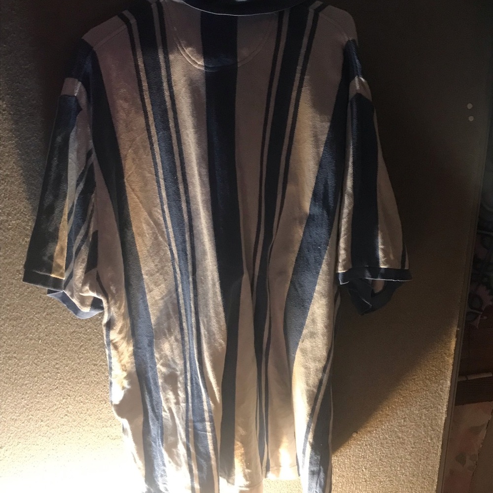 Men's Striped Shirt - Blue and White